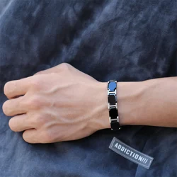 Aradoo Ceramic Energy Bracelet Titanium Steel Hematite Anion Anti-Radiation Magnetic Slimming Men's Bracelets