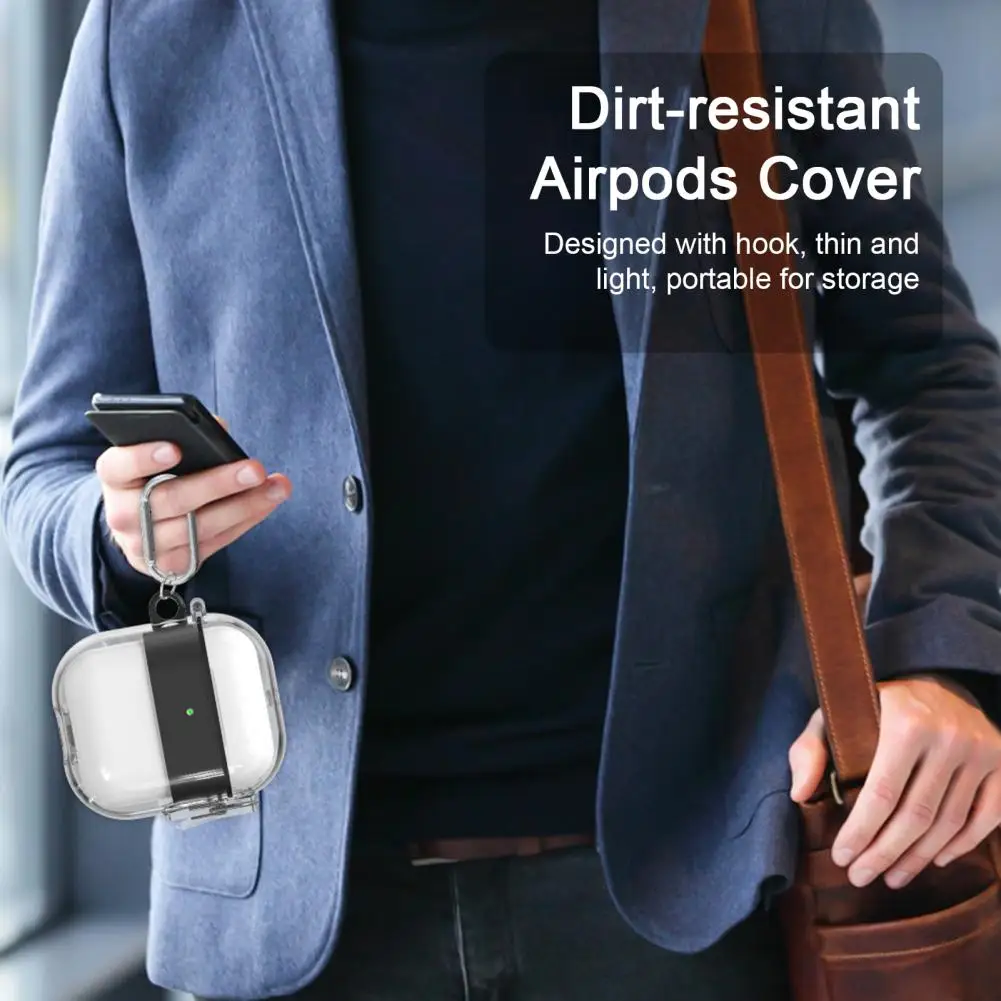 Protective Headphones Case 360 degree Transparent Headphones Case with Waterproof for Airpods2/1 for