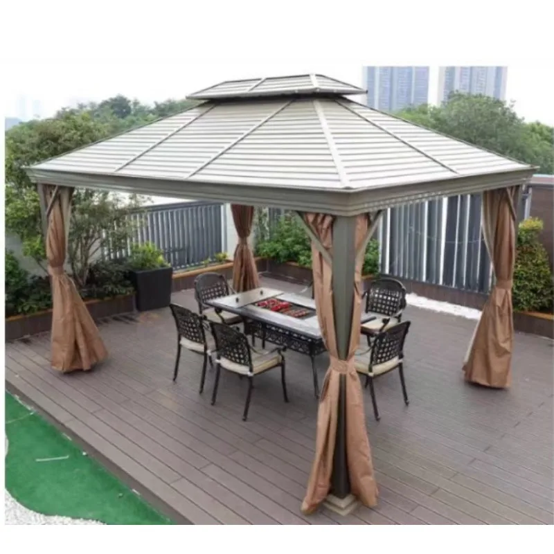 

Наружная беседка из алюминиевого сплава 3*4 м для террасы, лужайки и сада, палатки для сада на открытом воздухе.