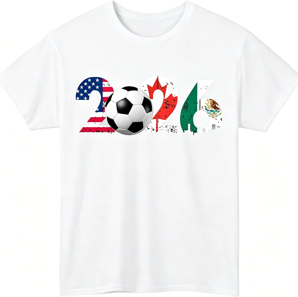 2026 USA Canada Mexico Soccer T‑Shirt Men North America Host Country Flag Skyline Vintage Football Fan Oversized Casual Tee Gift - view 6