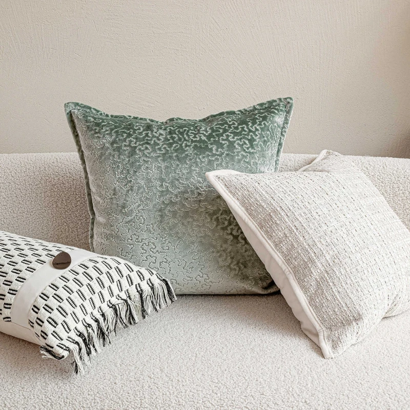 30X50/45X45/50X50CM Blue Green Throw Pillow Cover Fresh Cream Stamping Waist Cushion Cover Decor Home Decorative Pillowcase
