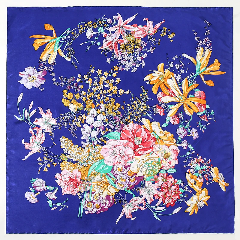 Women Spring Summer Square Scarf 90*90cm Satin Silk Scarves Headscarf Female Foulard Beach Bandana Ladies Neckerchief Hair band