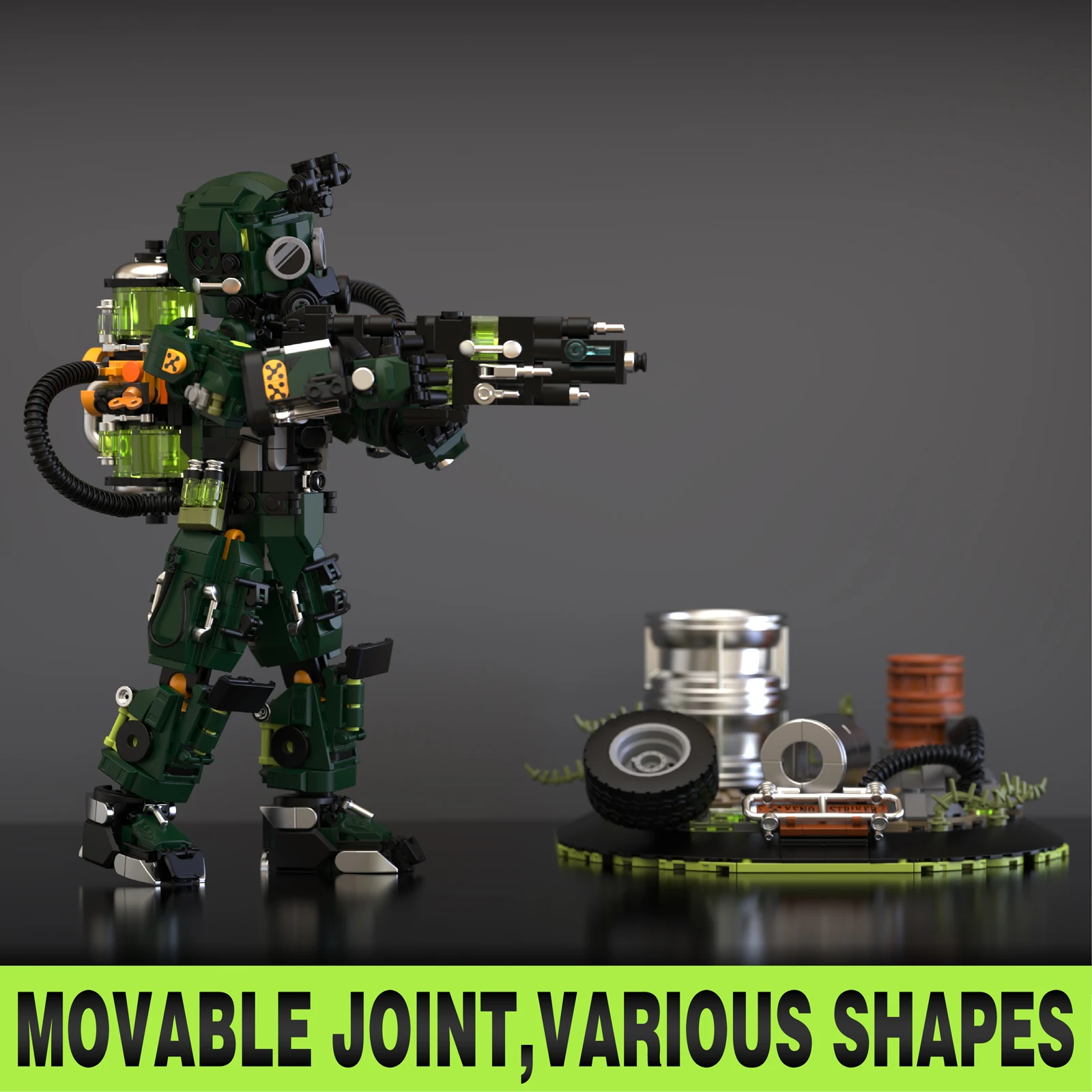 

1271 шт. Mech Warrior Striker сборная модель строительные блоки орнамент мелкие частицы MOC кирпичи креативные игрушки подарки 30703