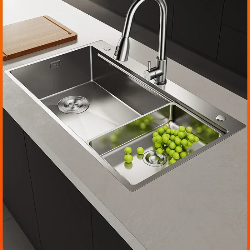 Kabei sink large single sink 304 stainless steel thickened  drain  kitchen dishwashing  undercounter basin