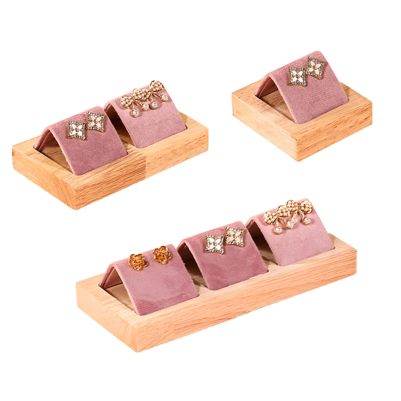 Bamboo Wood Earrings Display Stand for DIY