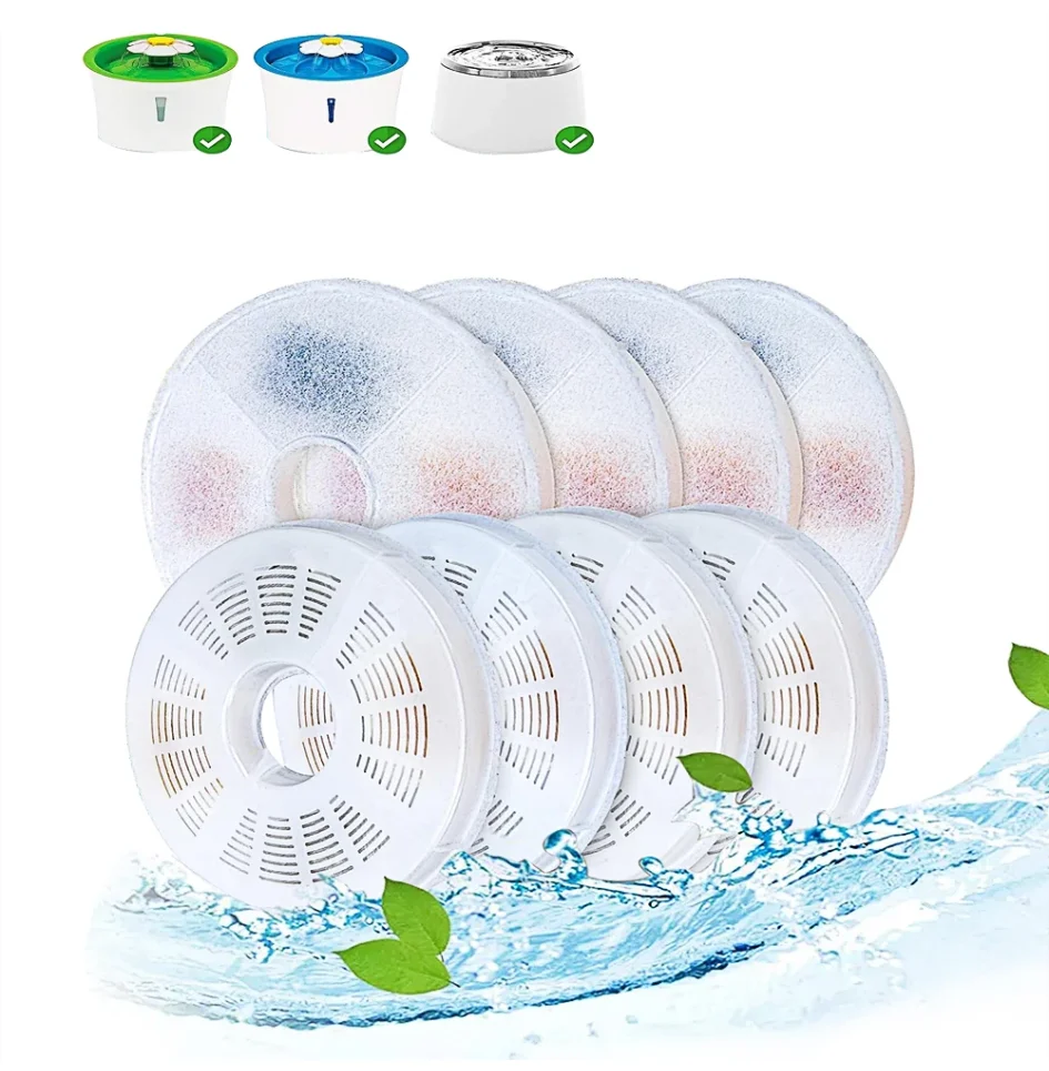 

Pet Cat Dog Water Fountain Dispenser Filter Active Carbon Replacement Filter Element Suitable For Round Automatic Water Feeders