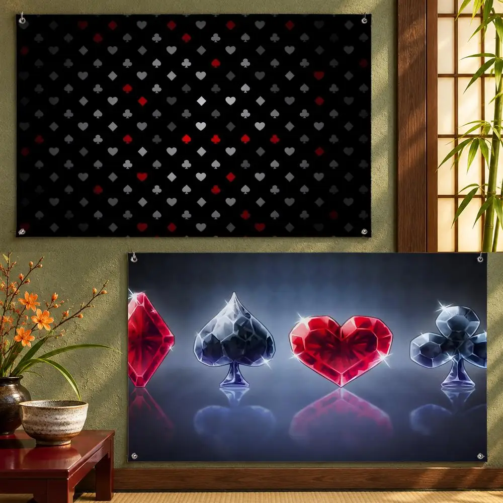 Spade Flags Wall Hanging With 4 Grommets For Bedroom Dorm Room Garden Party
