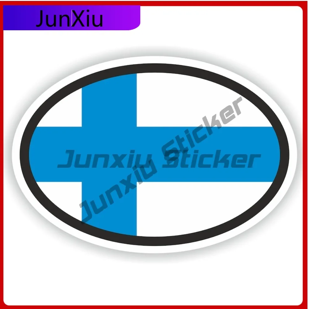 

Finland Oval Sticker With National Flag Badge Scratch Cover Vinyl Decals Car Rear Bumper Stickers Custom Decals Personalized Suv