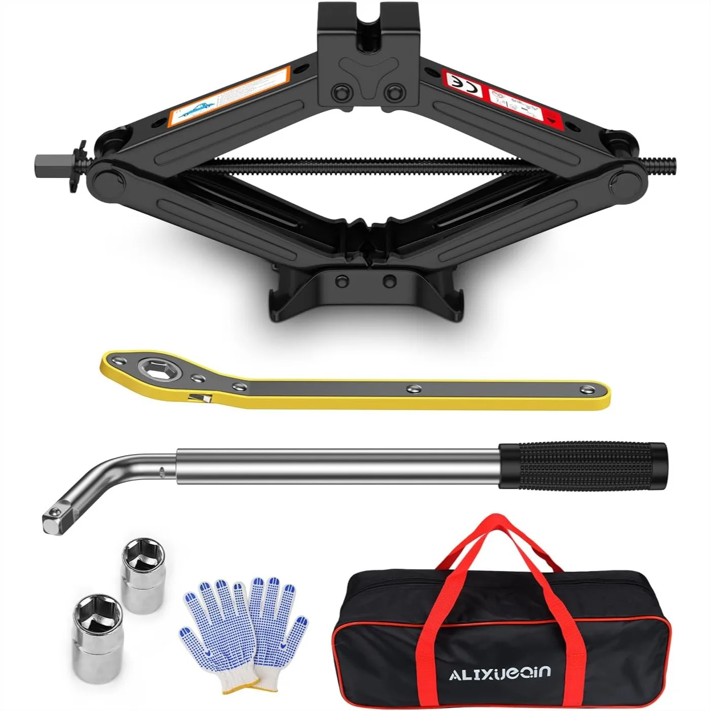 

2 Ton Scissor Jack Kit with Lug Wrench for Sedan SUV Tire Change