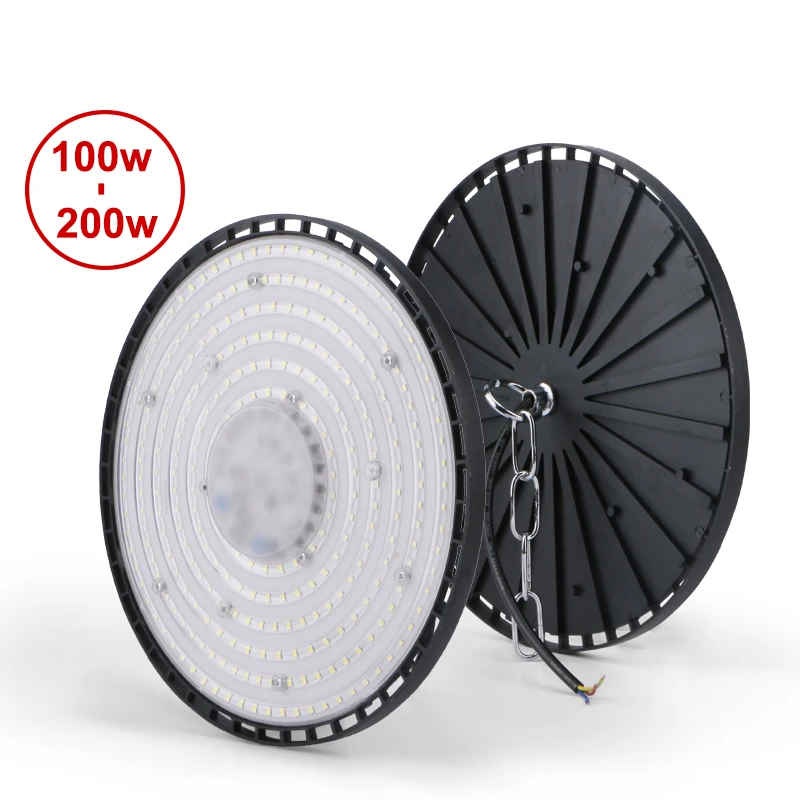 200W UFO LED High Bay Light Super Bright 100W 150W Waterproof AC220V Commercial Industrial Market Warehouse Super Bright Lamp