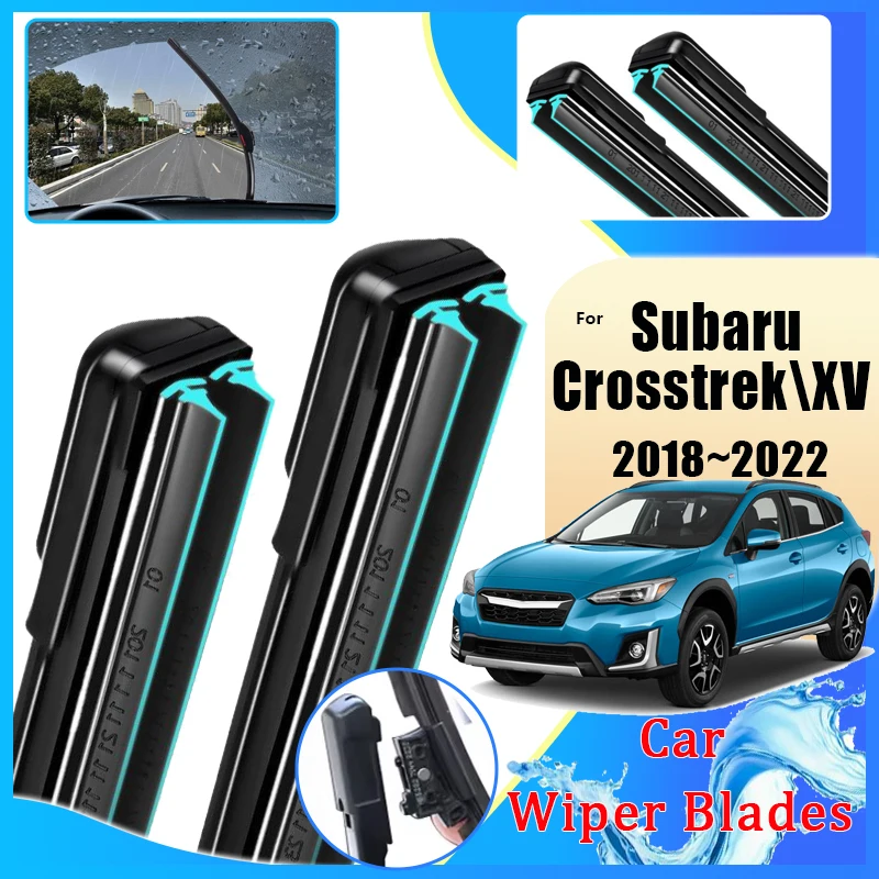 Car Front Wiper Blade For Subaru Crosstrek XV GT 2018 2019 3020 2021 2022 Double Rubber Window Windshield Windscreen Accessories