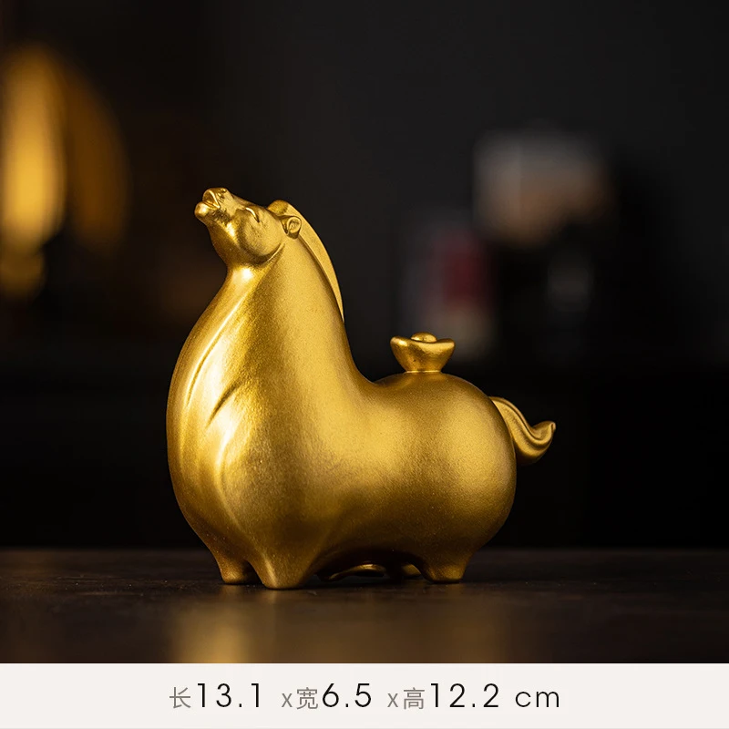 Get Rich Immediately Ceramic Fortune-Bringing Ornaments Zodiac Of The Horse Mascot Birthday New Year'S Party Gift