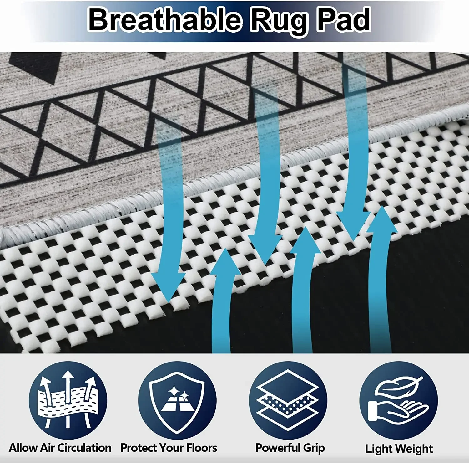 Non Slip Rug Pad Gripper Reusable Rug Pads Carpet Patch for Any Hard Surface Floors Under Carpet Grip Carpet pad Anti Skid Mat