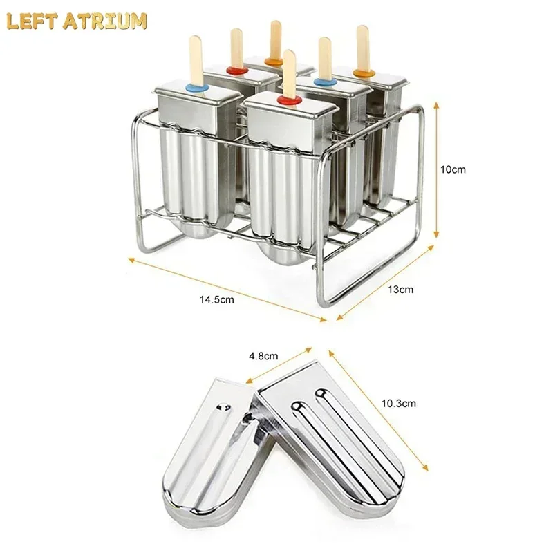 Stainless Steel Popsicle Mold Rack Ice Lolly Mold Frozen Lolly Popsicle Maker Homemade Ice Cream Mold with Popsicle Holder