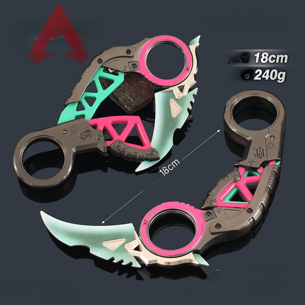Apex jogo periférico 18cm arma raptor garra neon karambit faca samurai espada modelo de metal casa desktop ornamento presente brinquedos