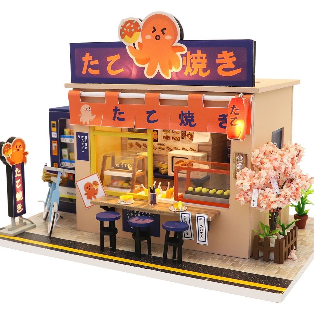 

DIY Dollhouse Kit Mini Doll Houses To Build Kit Japanese Takoyaki Shop Mini Building Doll House Great Gift Idea For Adult