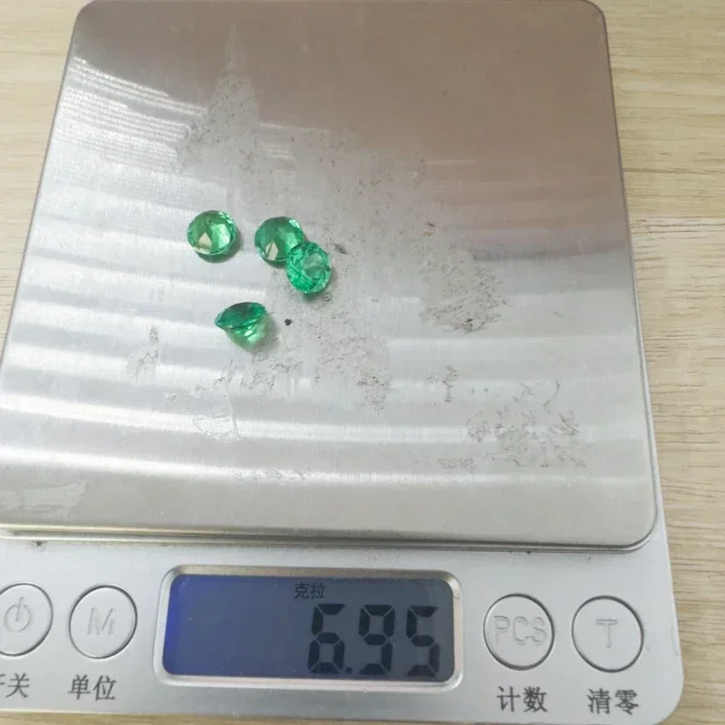 Lab Grown Emerald Hand-cut Hydrothermal Emeralds Round Cut  8mm 4pcs Gemstone for Diy Jewelry Making Selectable AGL Certificate