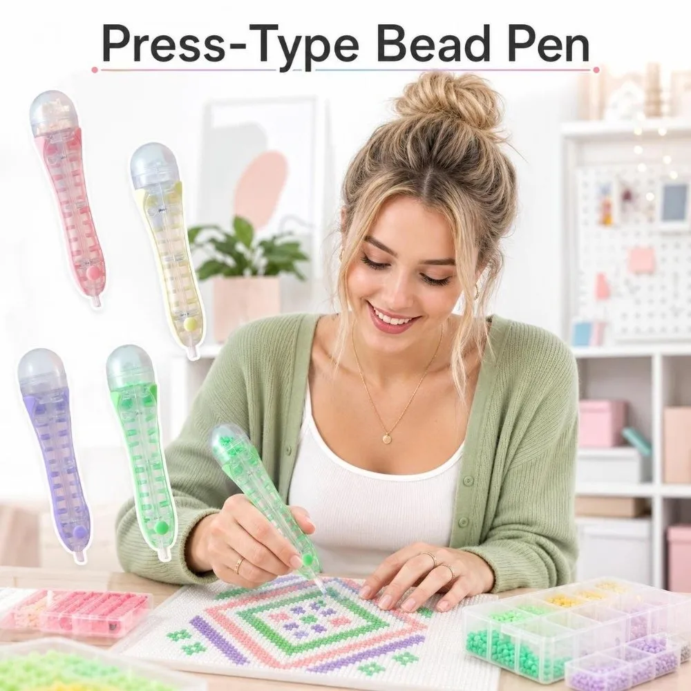 Automatic Fuse Bead Pen Efficient Jam-Free Bead Placement Pen Ergonomic Time-Saving Perler Bead Dispenser Puzzle Making