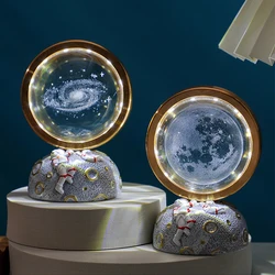 3D Astronaut Crystal Ball Creative Led Night Light for Children Bedroom Planet Space Solar System Lamp USB Christmas Kid Gift