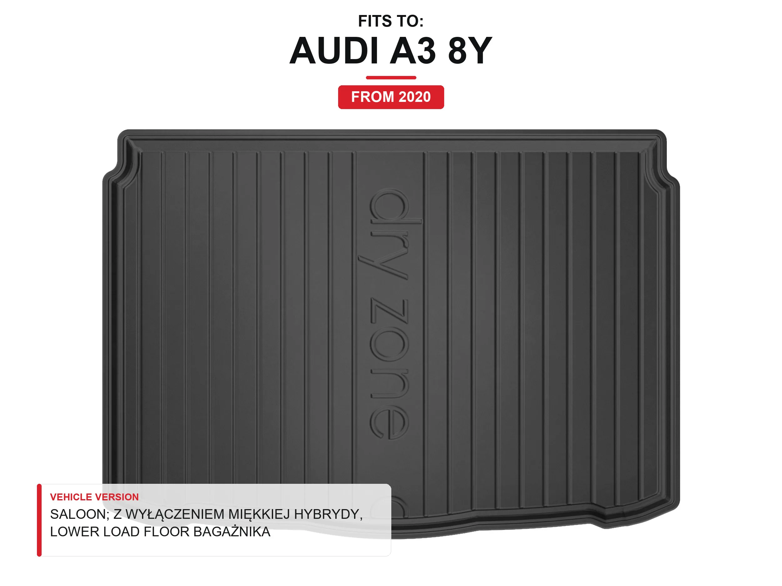 Tpe Dryzone kofferbakmat voor: Audi A3 8Y 2020- Sedan
