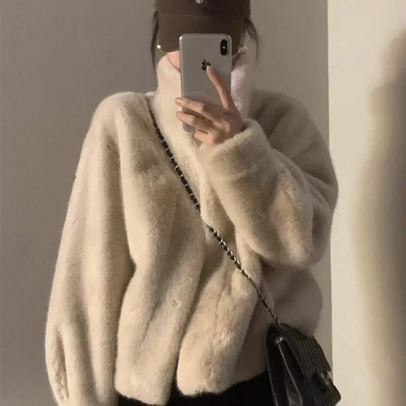 2026 New Winter Young Mink Short Style Stand Up Collar Fur Integrated Mink Plush Environmentally Friendly Fur Coat for Women