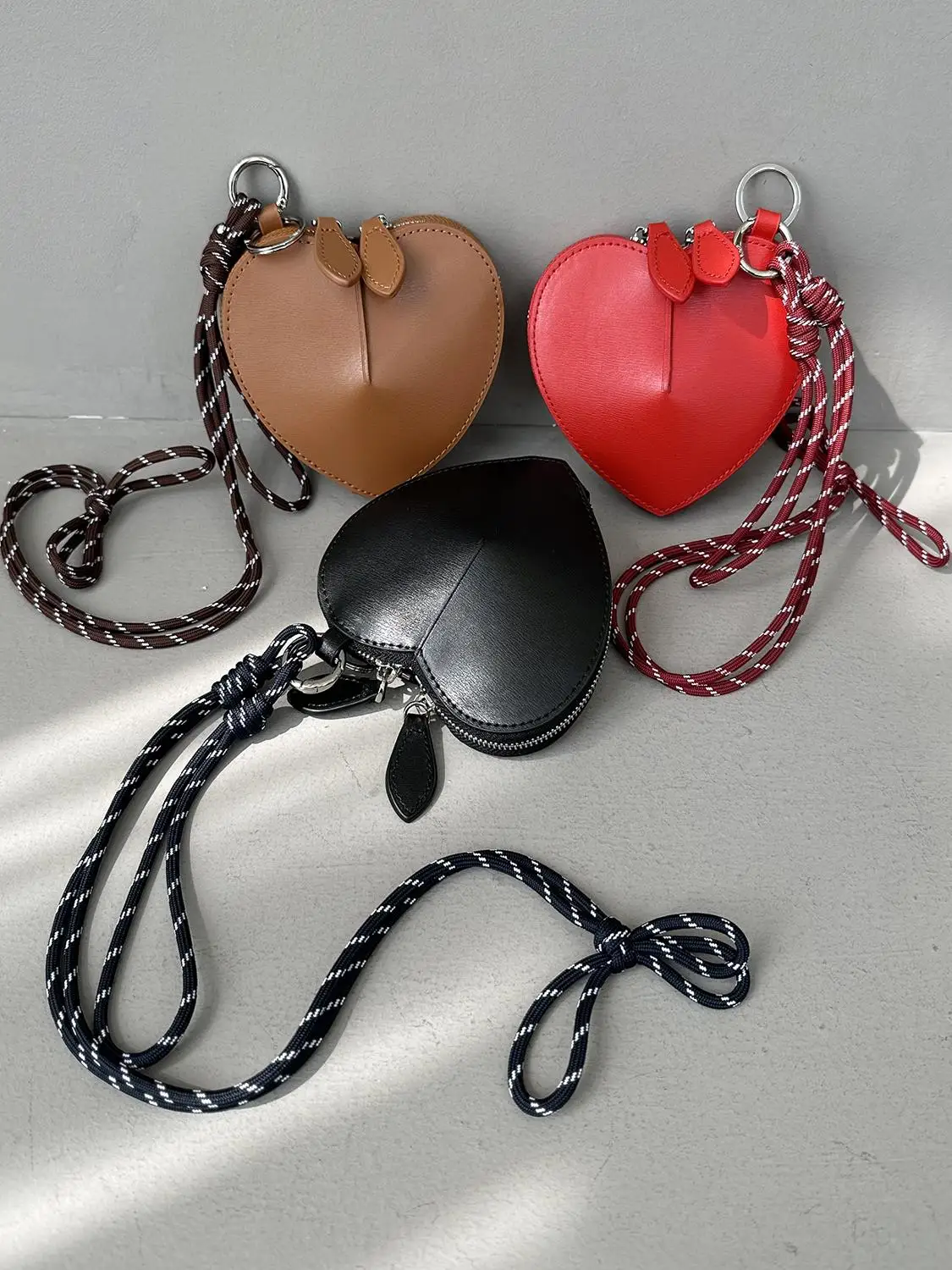 

First layer cowhide love key bag pendant