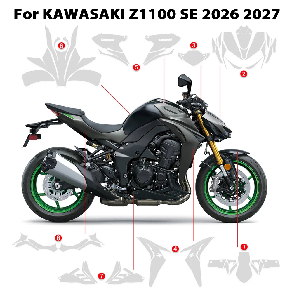 

PPF For KAWASAKI Z1100 SE TPU Self-Healing Paint Protection Film Transparent Clear Bra Anti-scratch 7.5mil High Gloss Pre-Cut