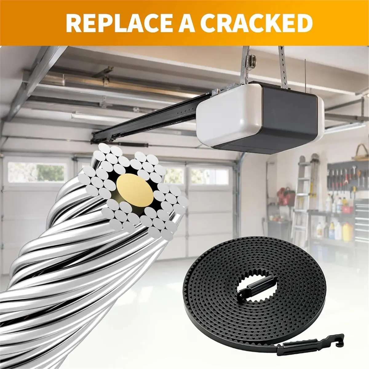 41A5250-1 Garage Door Drive Belt,8ft High Door Replacement Belt,for ///Sentex/Whisper