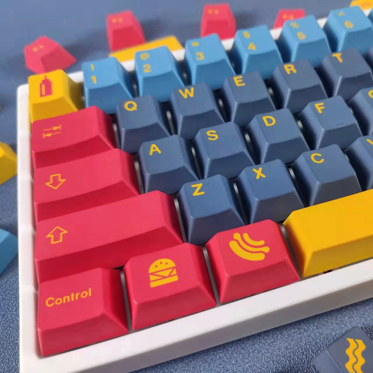 Keycaps personalizados para teclado mecânico, perfil cereja, PBT, GMK Diner Colorway, 129 PCs