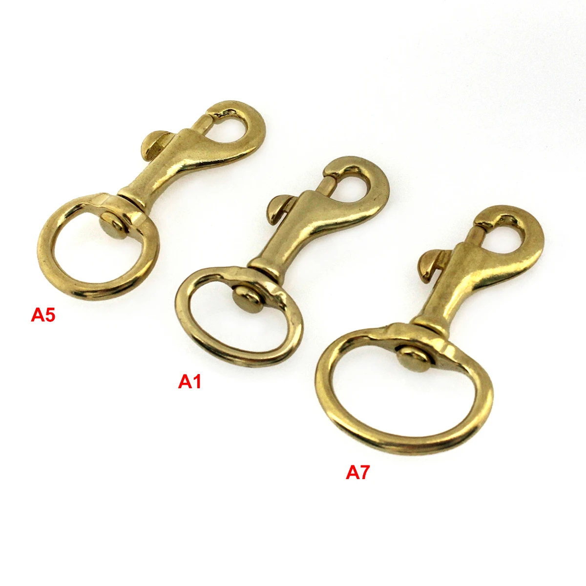 1piece Solid Brass Trigger Swivel Eye Bolt Snap Hook For webbing Leather Craft Bag Strap Belt Hook Clasp Pet Dog Leash Clip