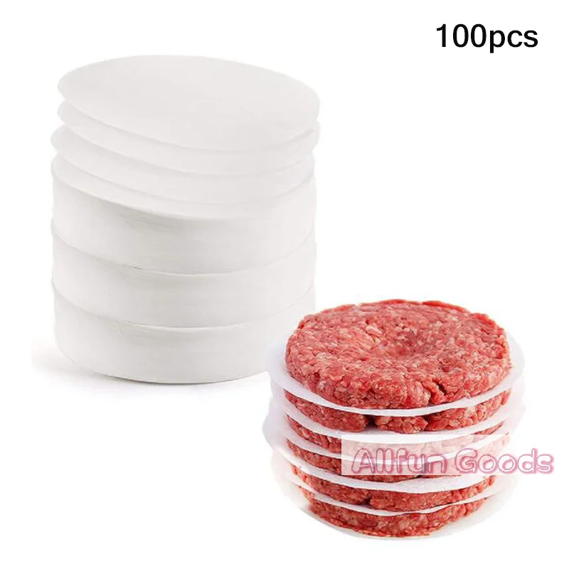 [TG835]100Pcs 11CM Round Hamburger Pressure Meat Paper Oil Blotting Paper Oven Grill Sheet Patty Separation Paper Kitchen Tools