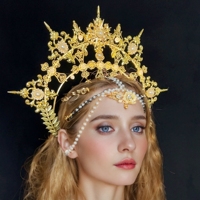 Goddess Halo Spiked Shaped Crown Headpiece Gothic Lotia Women's Party Headwear Accessories