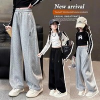 Children's Banana Pattern Wide Leg Pants Casual Autumn Long Trousers Girls Cool Fashionable Outfits Korean Style Kids Clothes