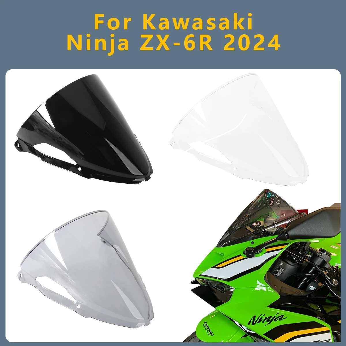 

Motorcycle Wind Deflector Double Bubble Wind Screen Windscreen Windshield For Kawasaki NINJA ZX6R 636 ZX 6R ZX-6R ZX-636 2024