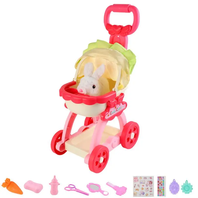 

Play Cart Set For Toddler Plush Dog Carrier With Induction Sound Recording Educational & Pretend Play Fun Pretend Play