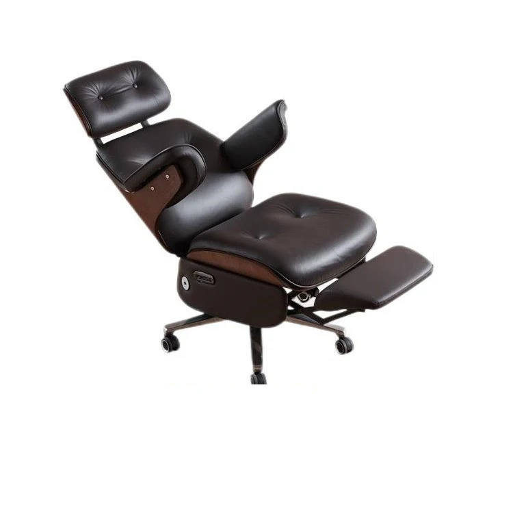 

Ergonomic Luxury Office Chair with Adjustable Leather Solid Wood New Executive Desk Accessory Electric Executive Office Chair