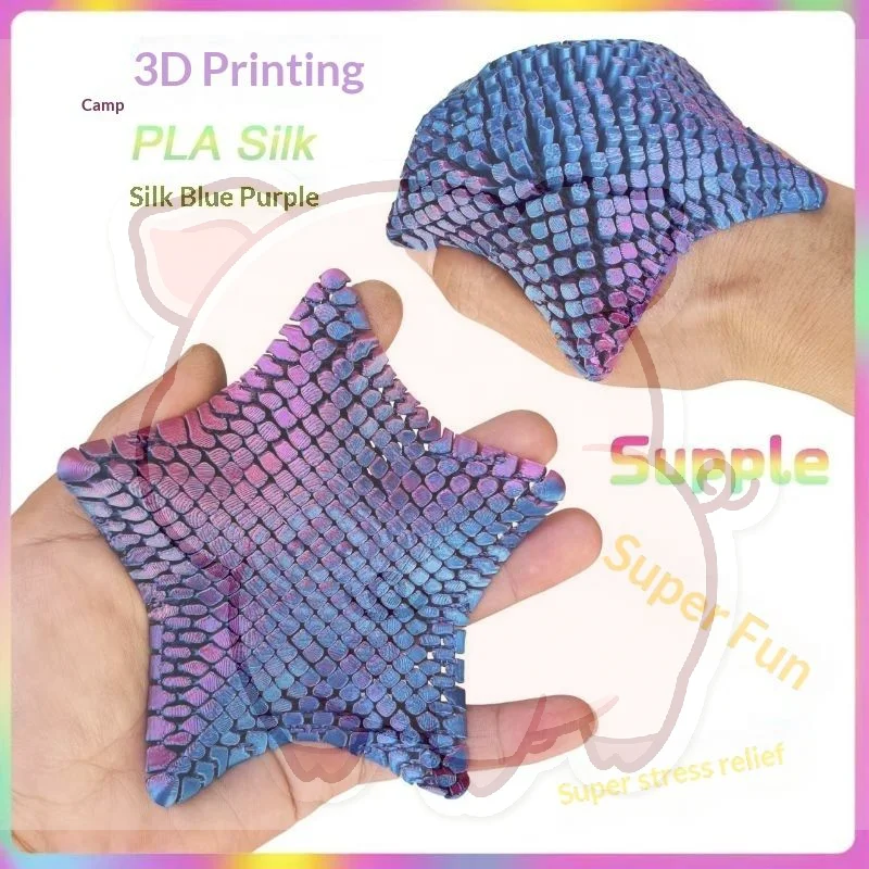 3D Printed Articulated Starfish Stress Relief Toy Flexible Sensory Fidget Toy for Kids Adults Office Home Use