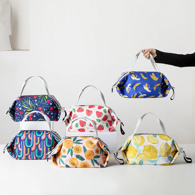 

Cross-border INS new lunch box bag for commuting, outdoor picnics, large-capacity insulated thermal cold storage tote bag