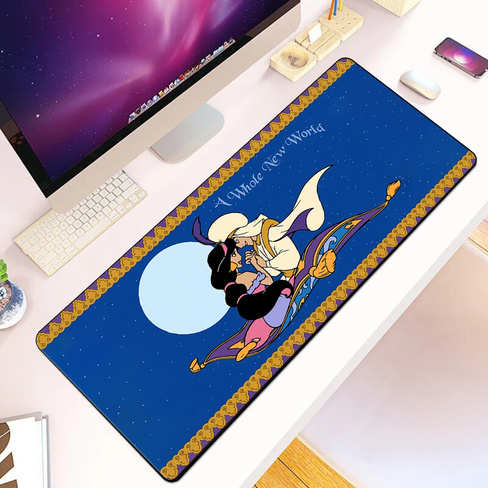 Disney Aladdin Magic Lamp Mouse pad HD-Druck Computers pieler Sperr kante rutsch feste Mauspad xxl90x40cm Tastatur PC Schreibtisch Pad