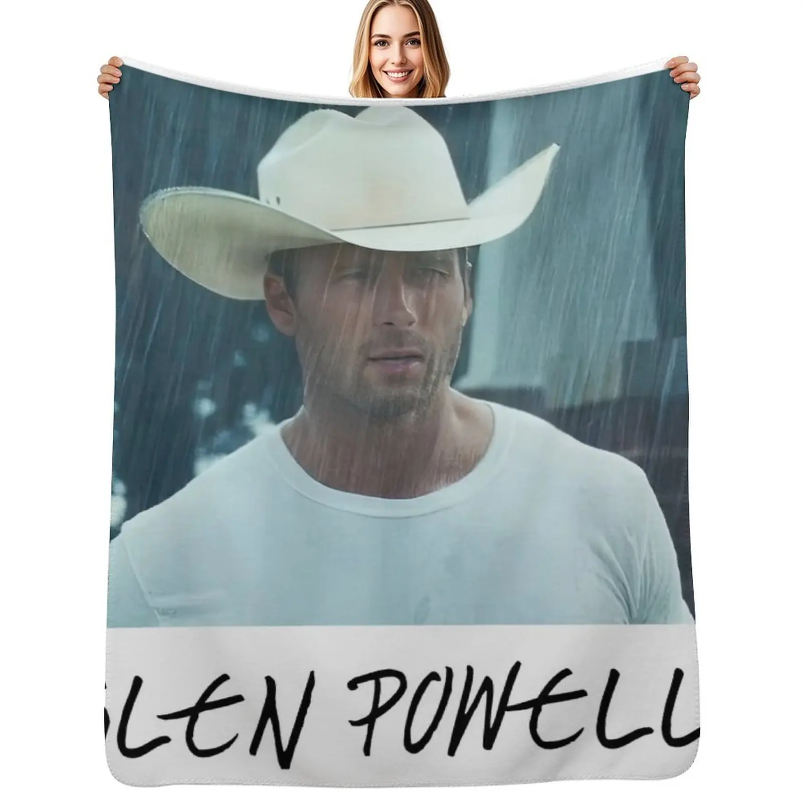 Glen Powell Throw Blanket Stylish Couch Blanket for Home Living Room