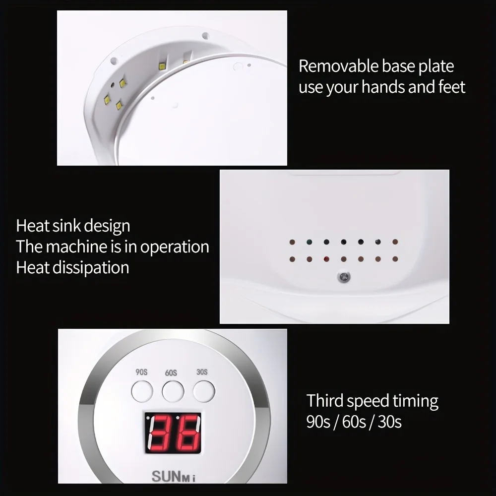 1pc Nail Lamp, Nail Dryer, Nail Gel Polish Drying Lamps, Fast-drying Nail Polish Machine, Nail Lamp Drying Machine, Suitable For