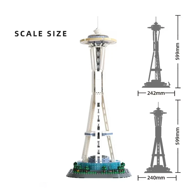 MOC Seattle Space Needle Building Set, berühmtes World Landmark Architekturmodell für Erwachsenenkollektion, Weihnachtsgeschenk