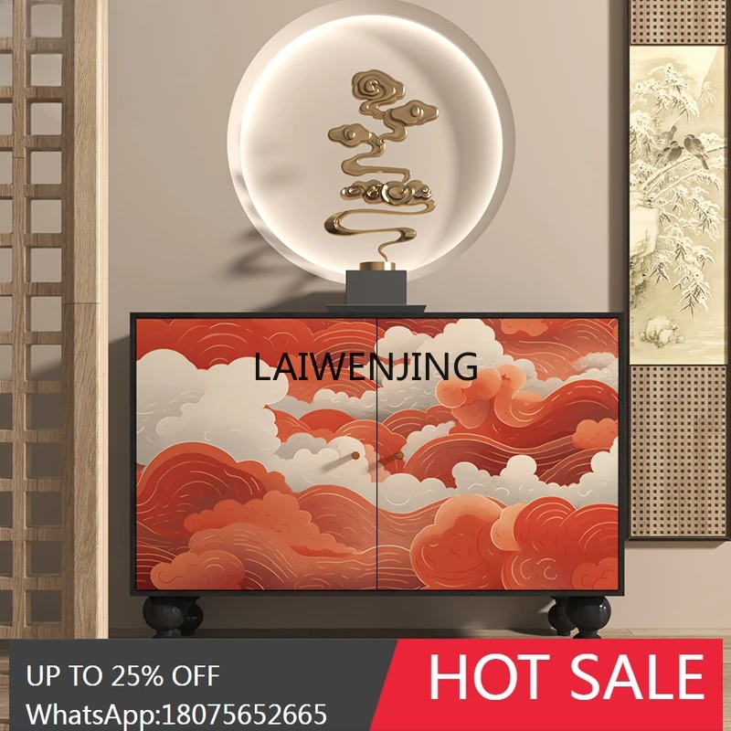 

MJY Wave Entrance Storage Solid Wood Entrance Integrated Storage Storage Decorative Cabinet