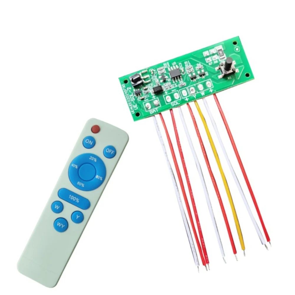 Dual LED Solar Garden Light Circuit Board with Remote Control White Yellow Lighting for Outdoor Solar Battery Use