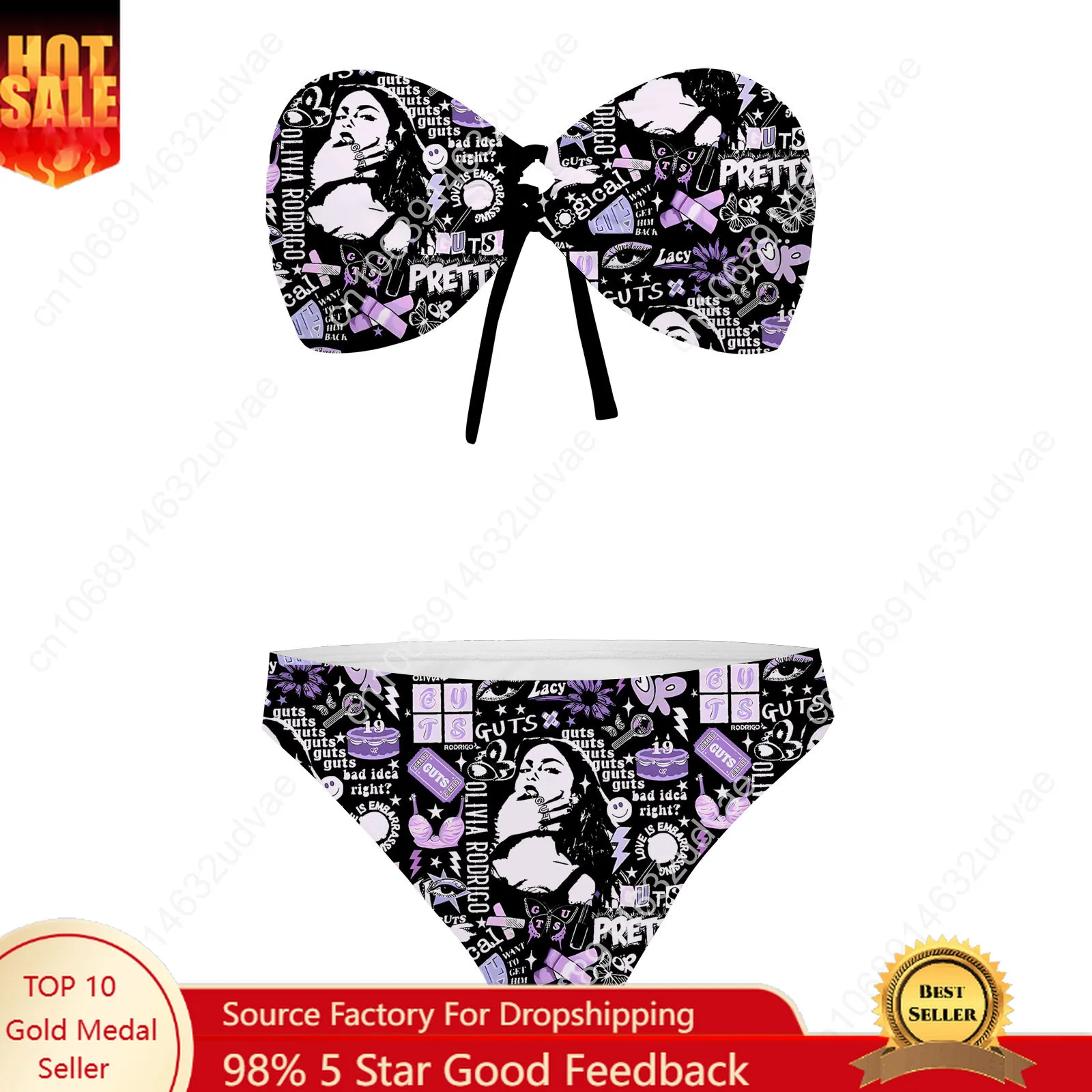 

O-Olivia Vampire Rodrigos Guts Sour Strapless Swimsuit Womens Bathing Suits Fashion Swimwear Sexy Bikini Customize Beachwear