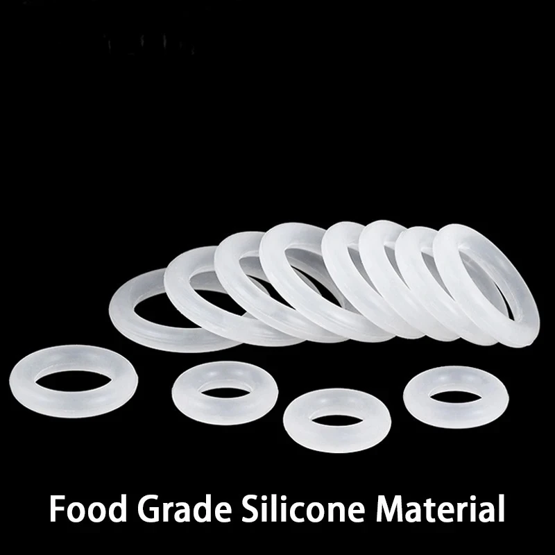 VMQ CS 1.5mm White Silicone Sealing Ring Food Grade Silicone Insulation Shape Sealing O-ring Silicone Ring OD4-40mm