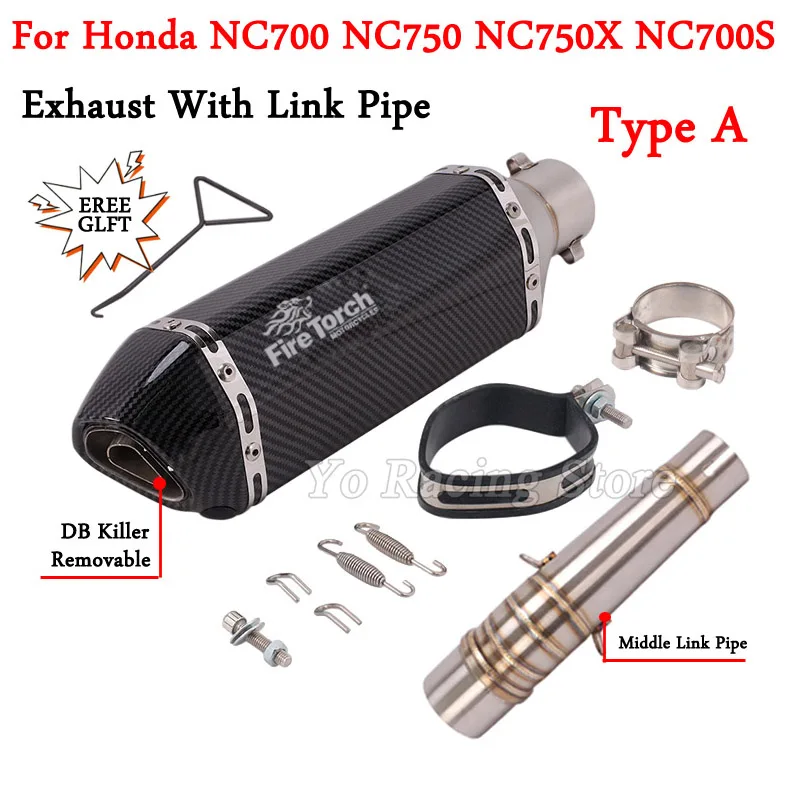 Silencieux à enfiler pour moto Honda, Escape Modified DB Killer, Mid Link Pipe Connecting, 51mm, NC700, NC700X, NC750