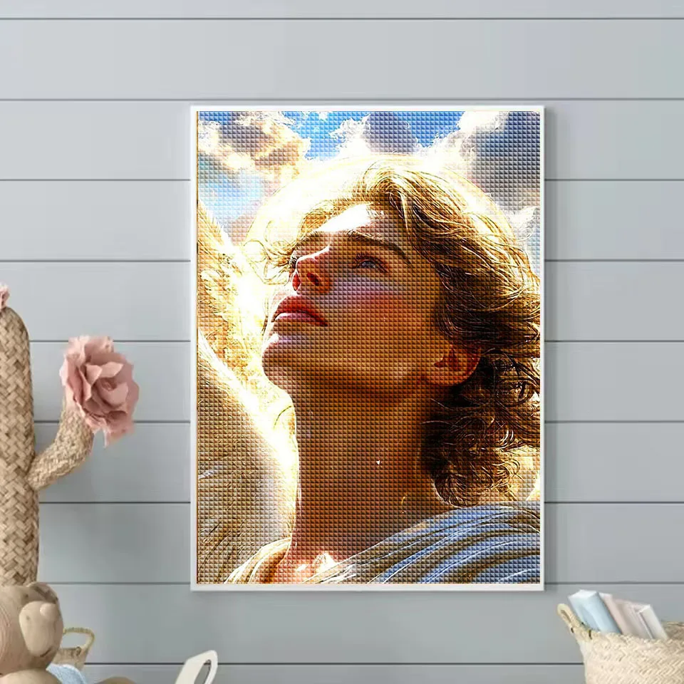 

5D Full Square Round Diamond Mosaic Male Angel DIY Acrylic Diamond Painting Crystal Art Mosaic Cross Stitch Kit Home Decoration