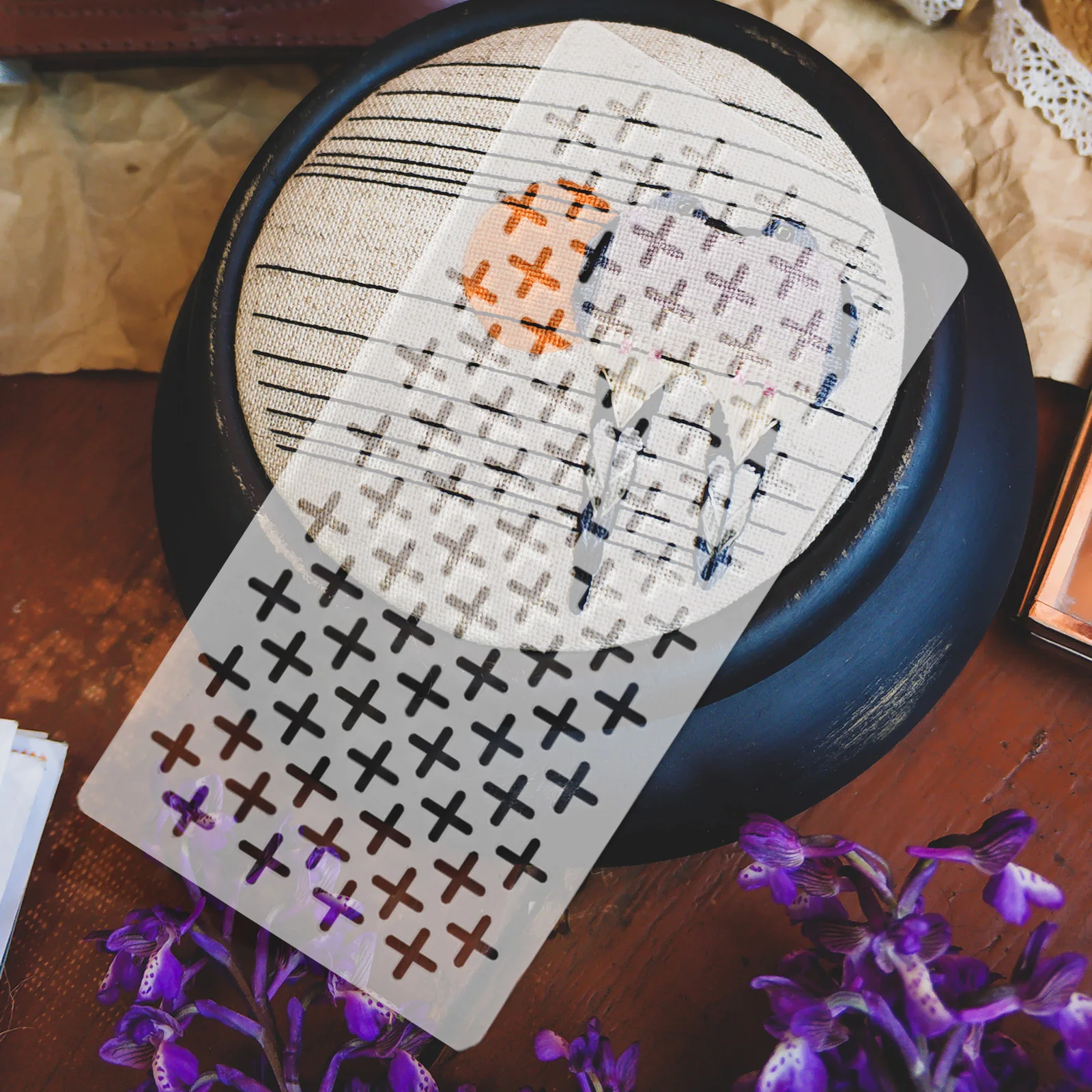 4Pcs Quilting Stencils Transparent Acrylic Templates for Embroidery Tracing and Machine Quilting Geometric Pattern Craft