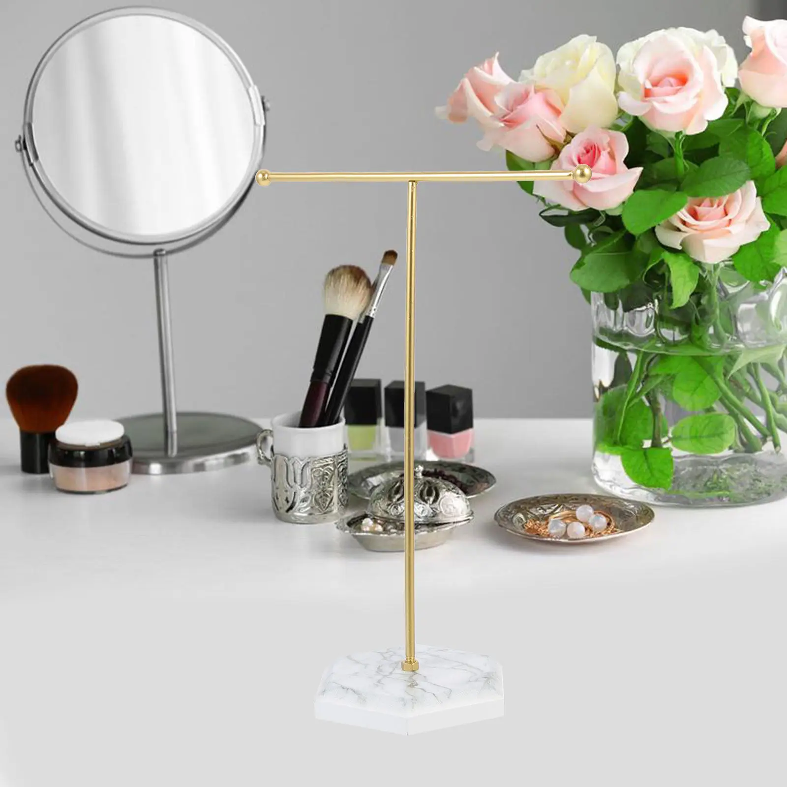 

2Pcs Jewelry Display Stand T-Shape Sturdy Organizer for Earrings Necklace Bracelet Large Capacity Jewelry Storage Rack
